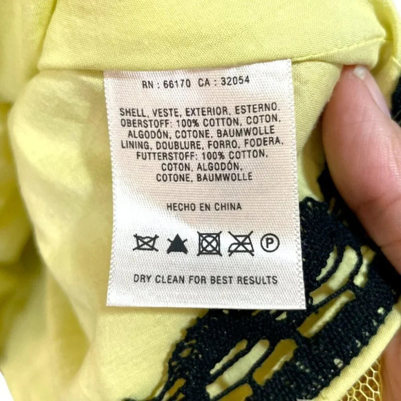 Anthropologie Vanessa Virginia Baxter Bay Fish Dress Size 0 Yellow Cotton NWT - Picture 5 of 8